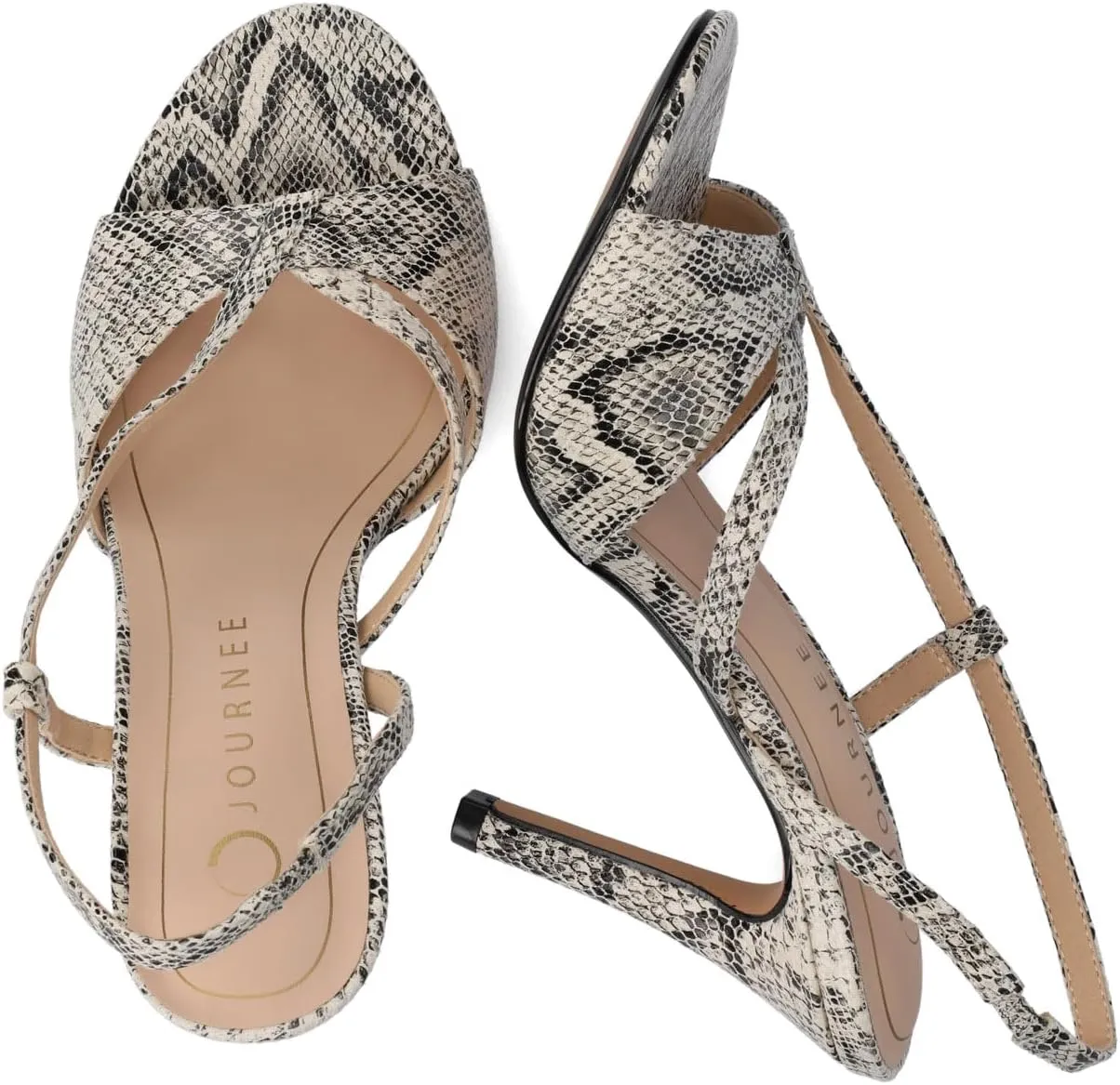 Journee Womens cushioned footbed and Varra Faux Leather Stiletto Heels