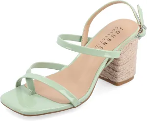Journee Womens Olivina Tru Comfort Foam Jute Covered Block Heel Dress Sandals