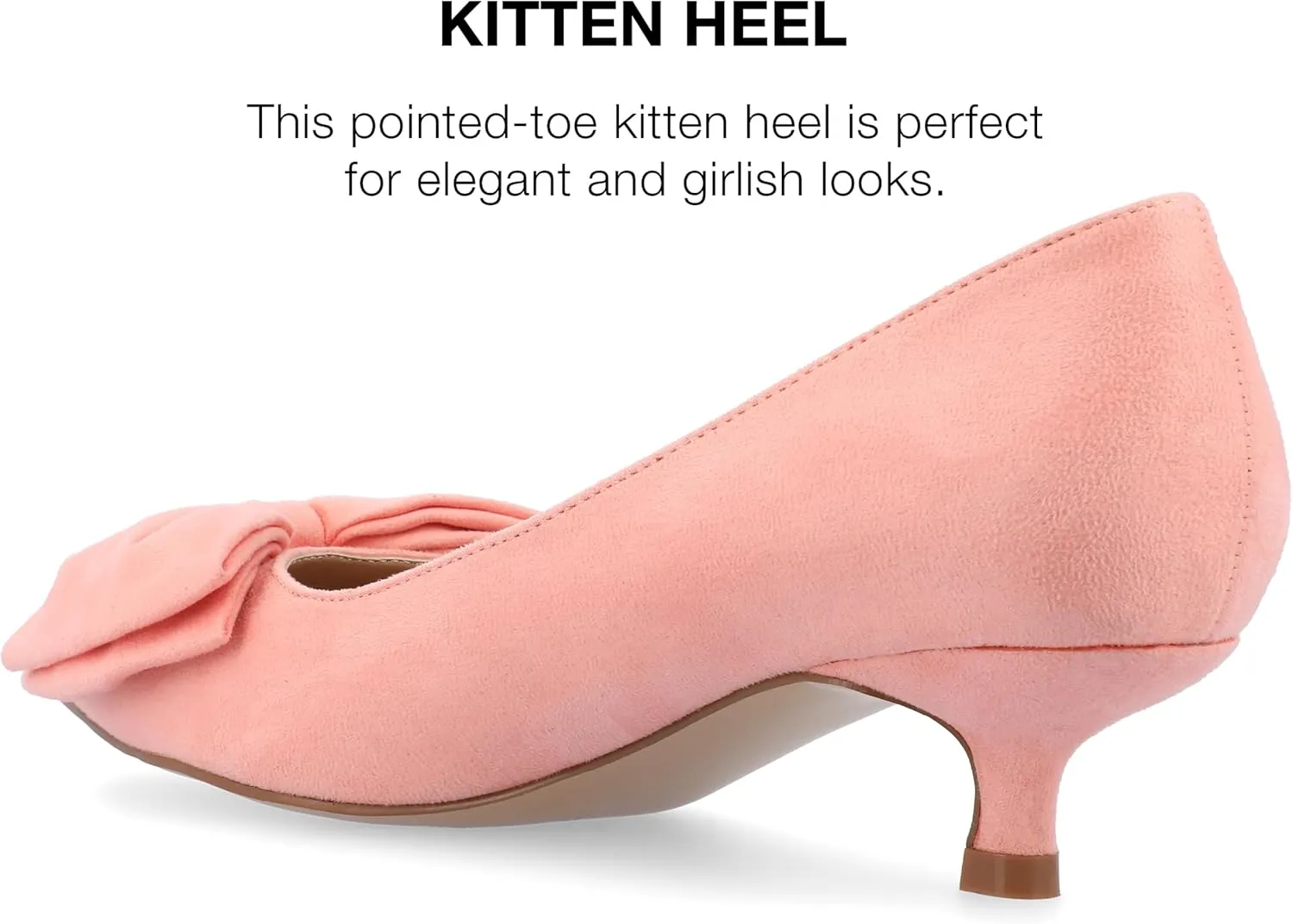 Journee Womens Orana Pointed Toe Kitten Heel Pumps
