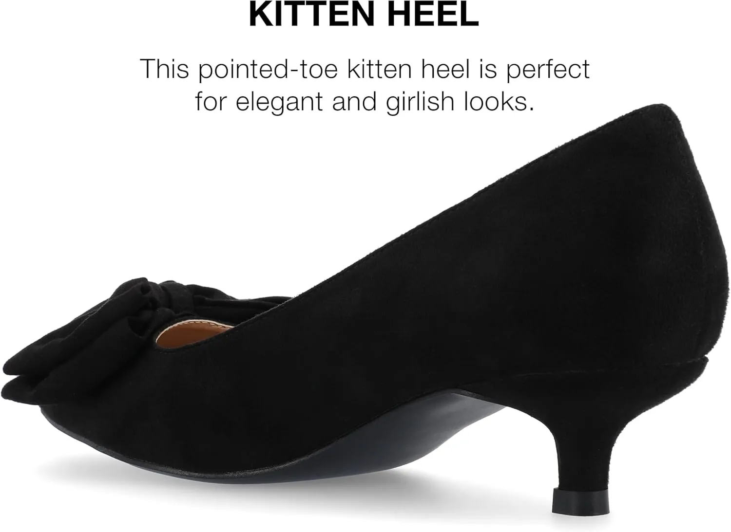 Journee Womens Orana Pointed Toe Kitten Heel Pumps