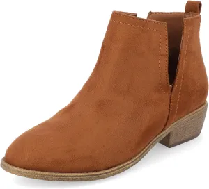 Journee Womens Rimi Pull On Stacked Heel Booties