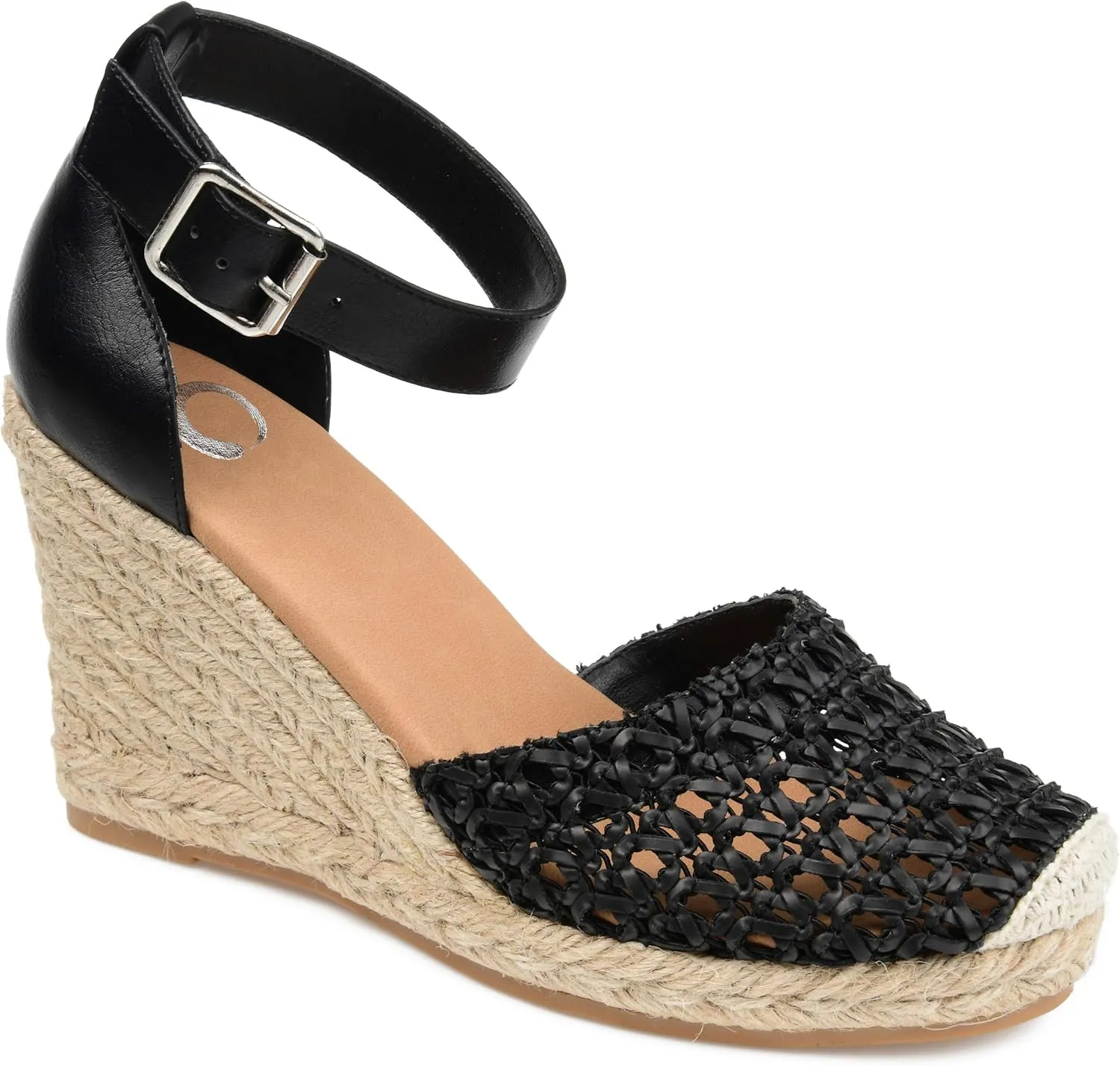 Journee Women's Sierra Espadrille Wedge Sandals Black, 7
