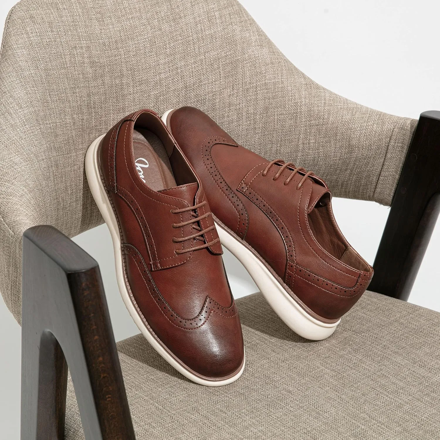 Jousen Men's Dress Shoes Brogue Formal Lace Up Oxfords Shoes