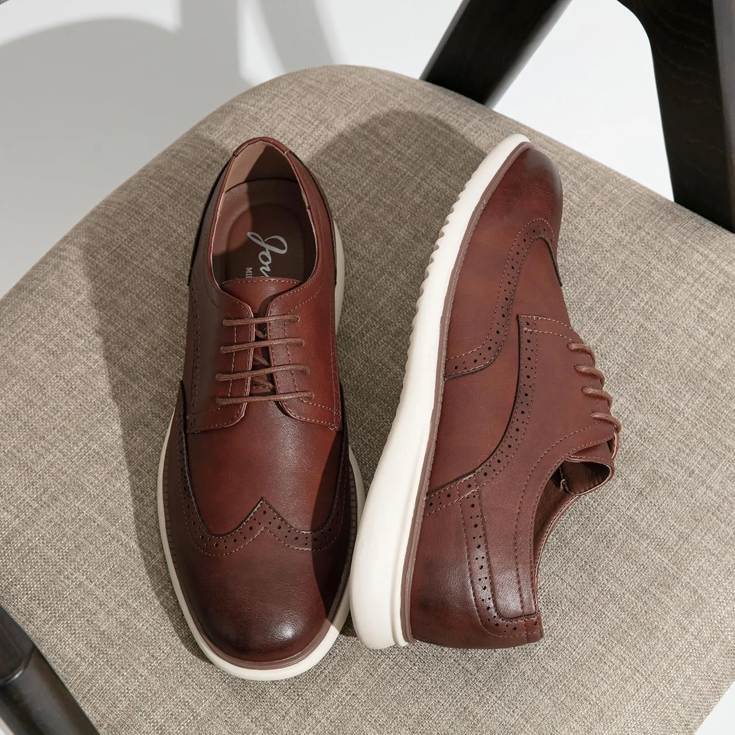 Jousen Men's Dress Shoes Brogue Formal Lace Up Oxfords Shoes