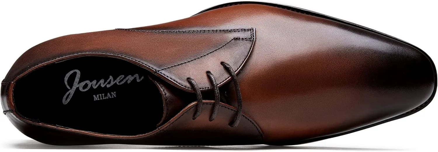 Jousen Men's Dress Shoes Leather Formal Business Oxford Derby Shoes Brogue Wingtip Retro Dress Shoes for Men