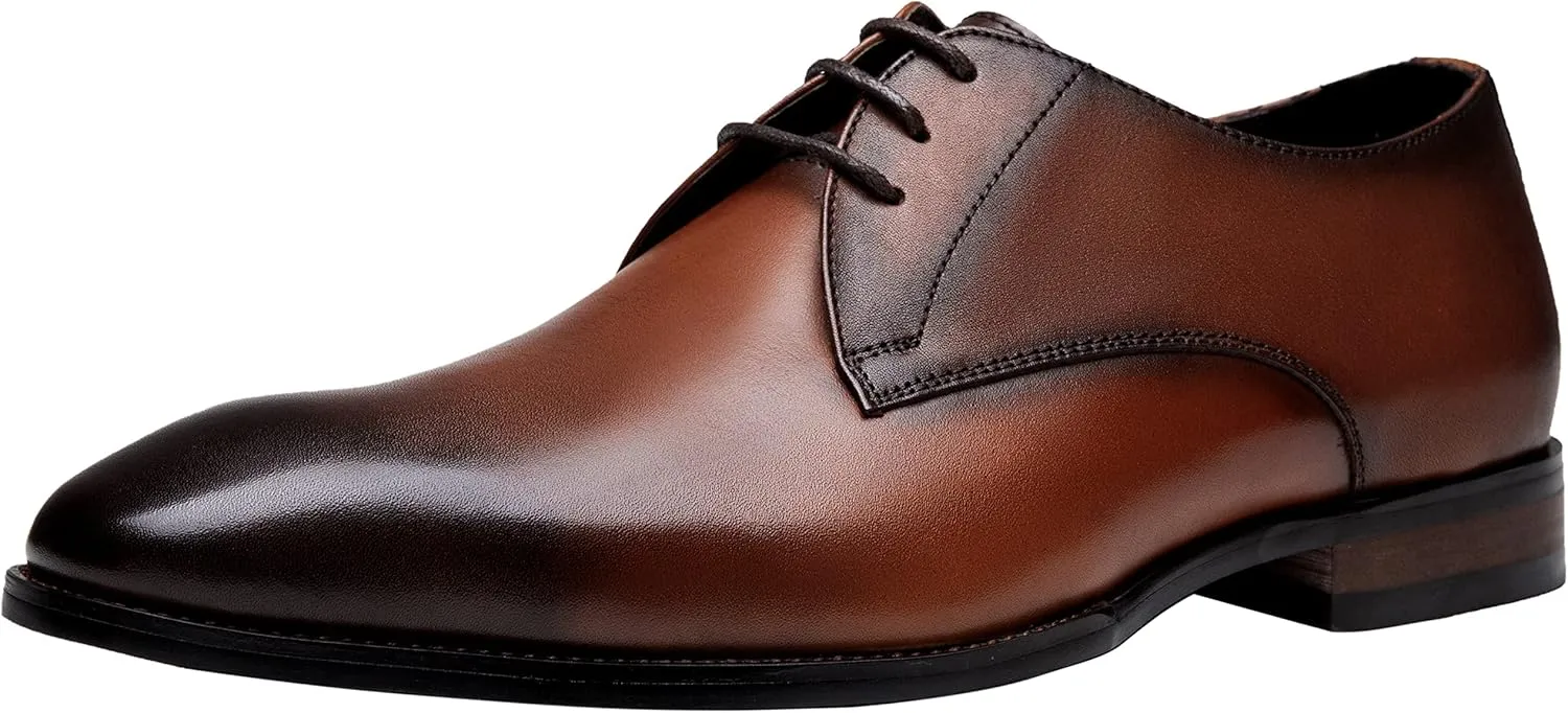 Jousen Men's Dress Shoes Leather Formal Business Oxford Derby Shoes Brogue Wingtip Retro Dress Shoes for Men
