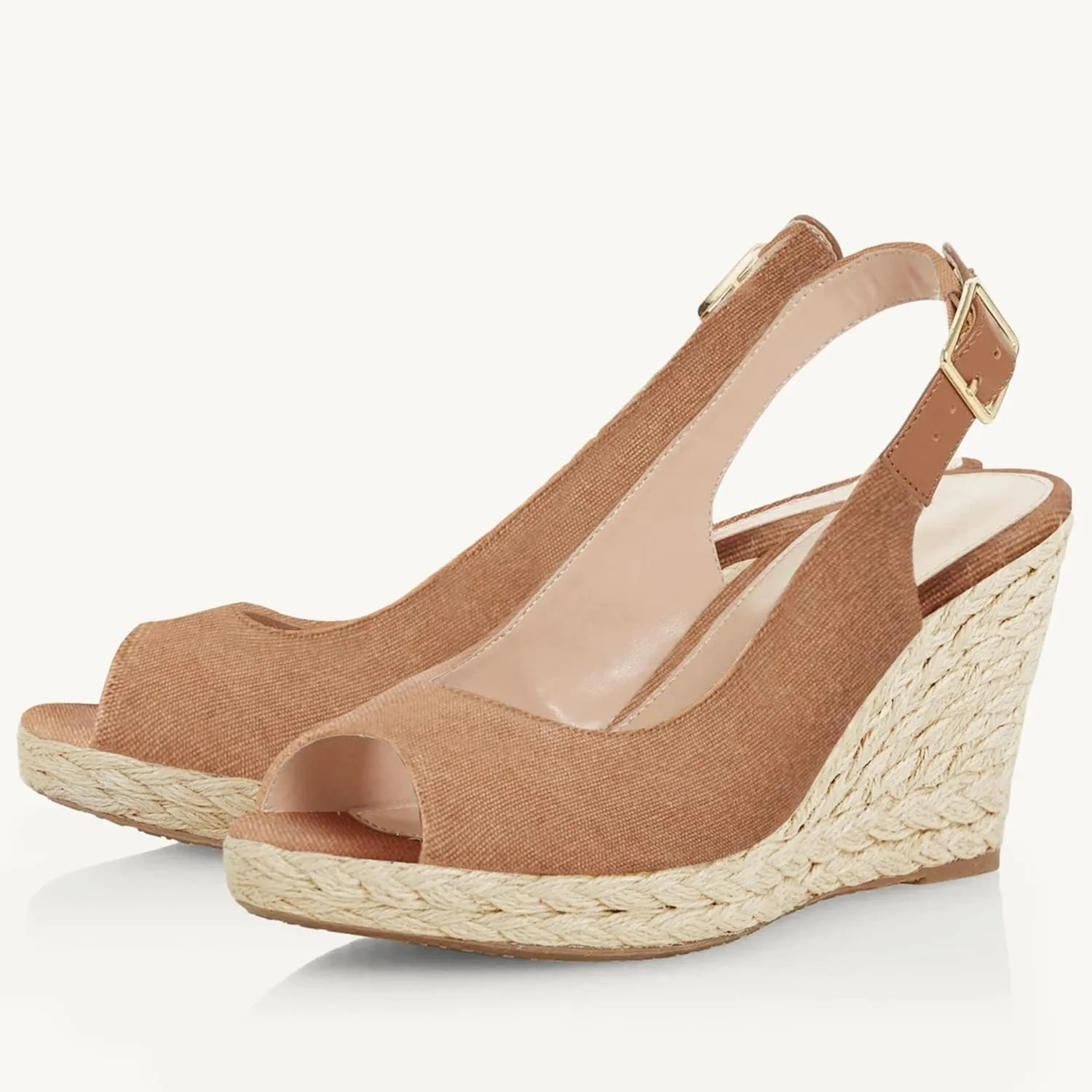 Juliet Holy Womens Ankle Strap Espadrille Wedges Round Open Toe Platform Slingback Slip on Peep Toe Sandals Comfort Summer Shoes