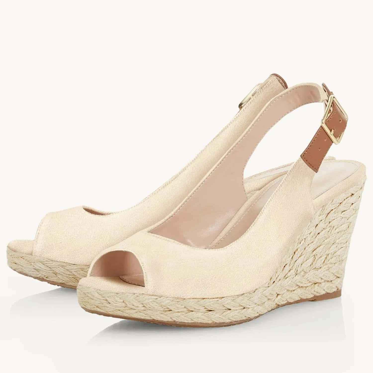 Juliet Holy Womens Ankle Strap Espadrille Wedges Round Open Toe Platform Slingback Slip on Peep Toe Sandals Comfort Summer Shoes