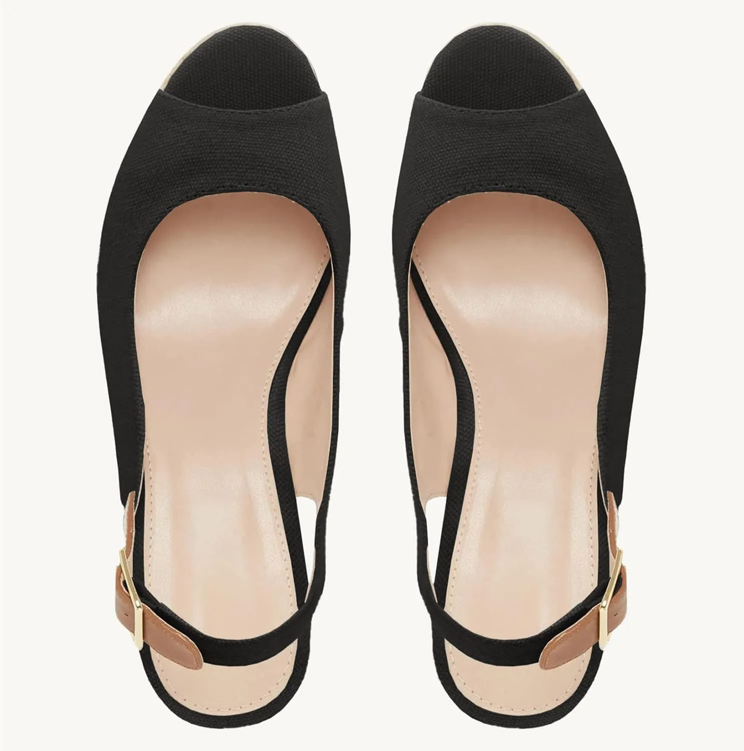 Juliet Holy Womens Ankle Strap Espadrille Wedges Round Open Toe Platform Slingback Slip on Peep Toe Sandals Comfort Summer Shoes