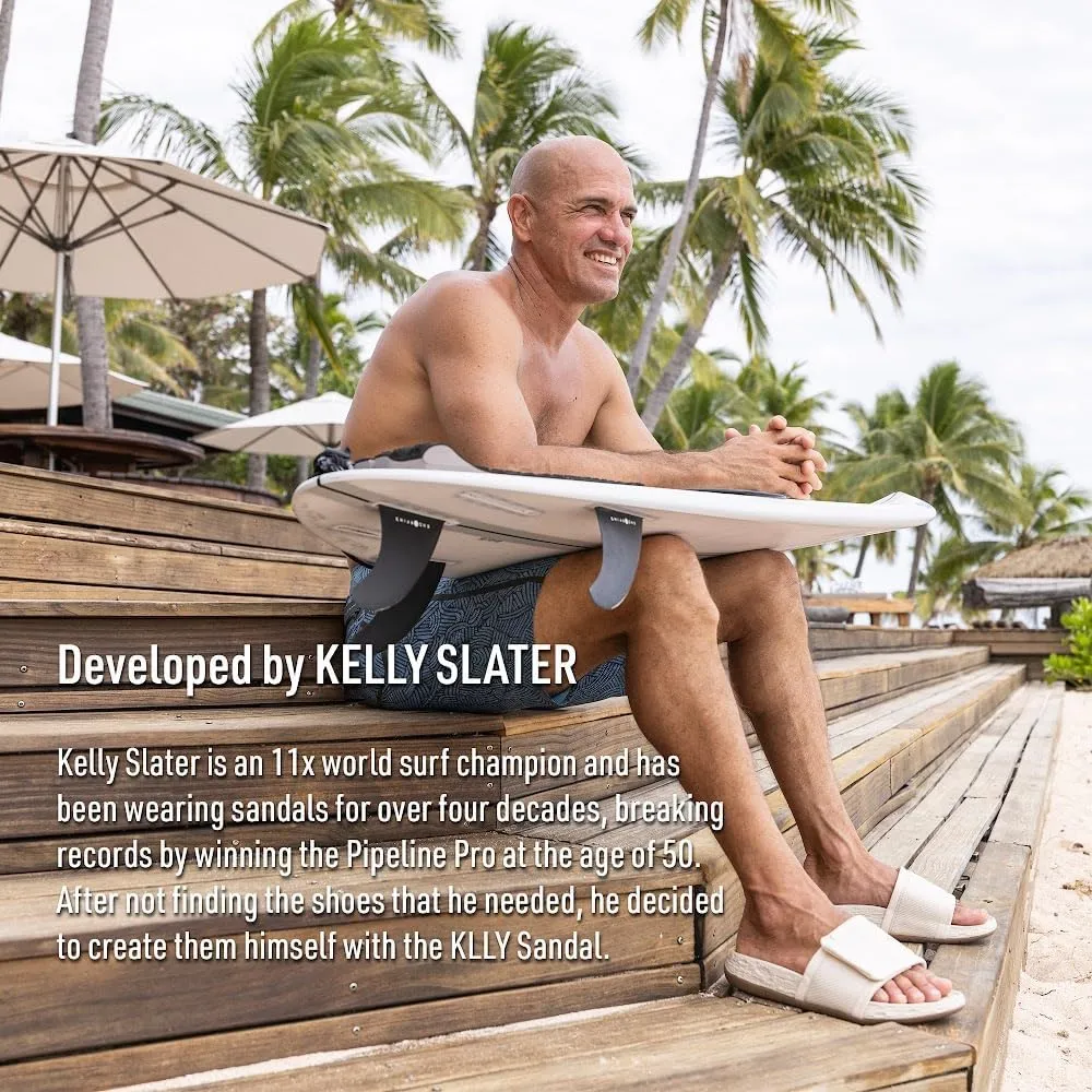 Kelly Slater Apollo Mens Slides | Water Resistant | Men's Beach Sandals | Mens Sandals | Slides For Men | Eco Friendly | Arch Support | Beach Shoes Men
