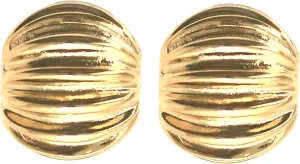 Kenneth Jay Lane Gold Clip-On Button Earrings