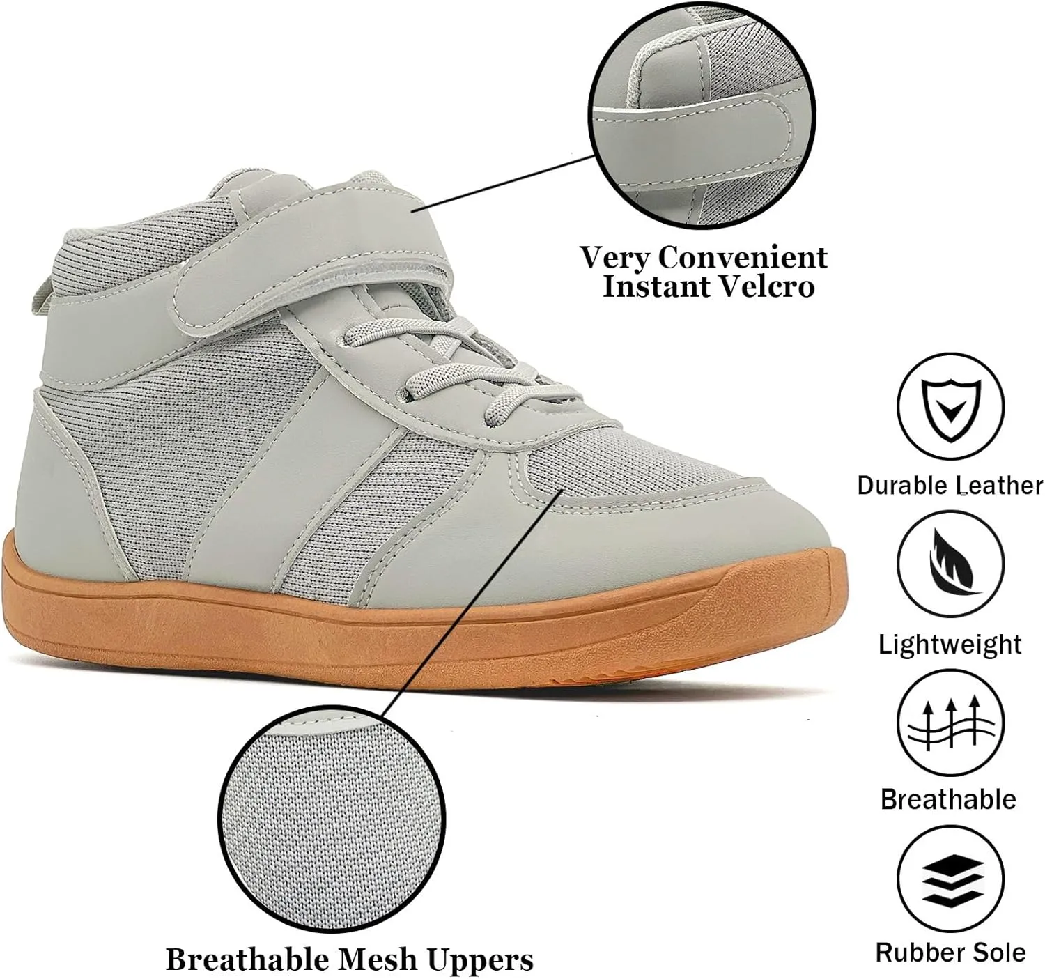 Kids Barefoot Wide Toe Shoes High Top Wrestling Boxing Shoes Comfort Hiking Boots Comfort Zero Drop Minimalist Sneaker for Little Big Kid