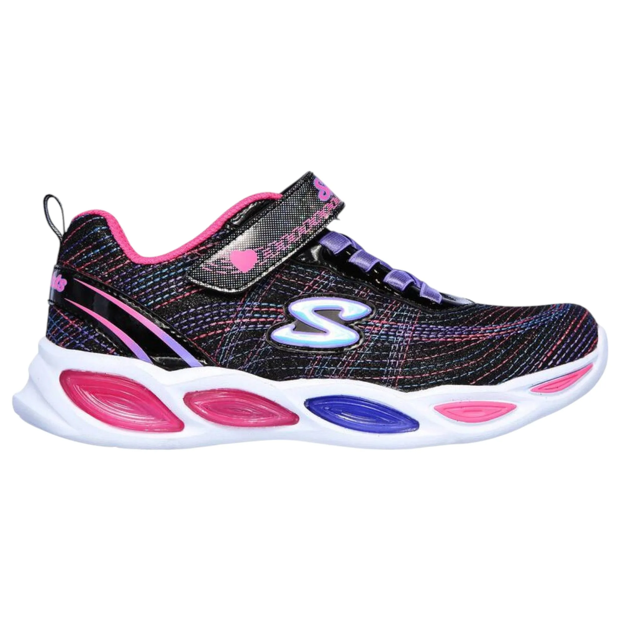Kids Girls Skechers Shimmer Beams - Sparkle Glitz Shoes Black/Multi