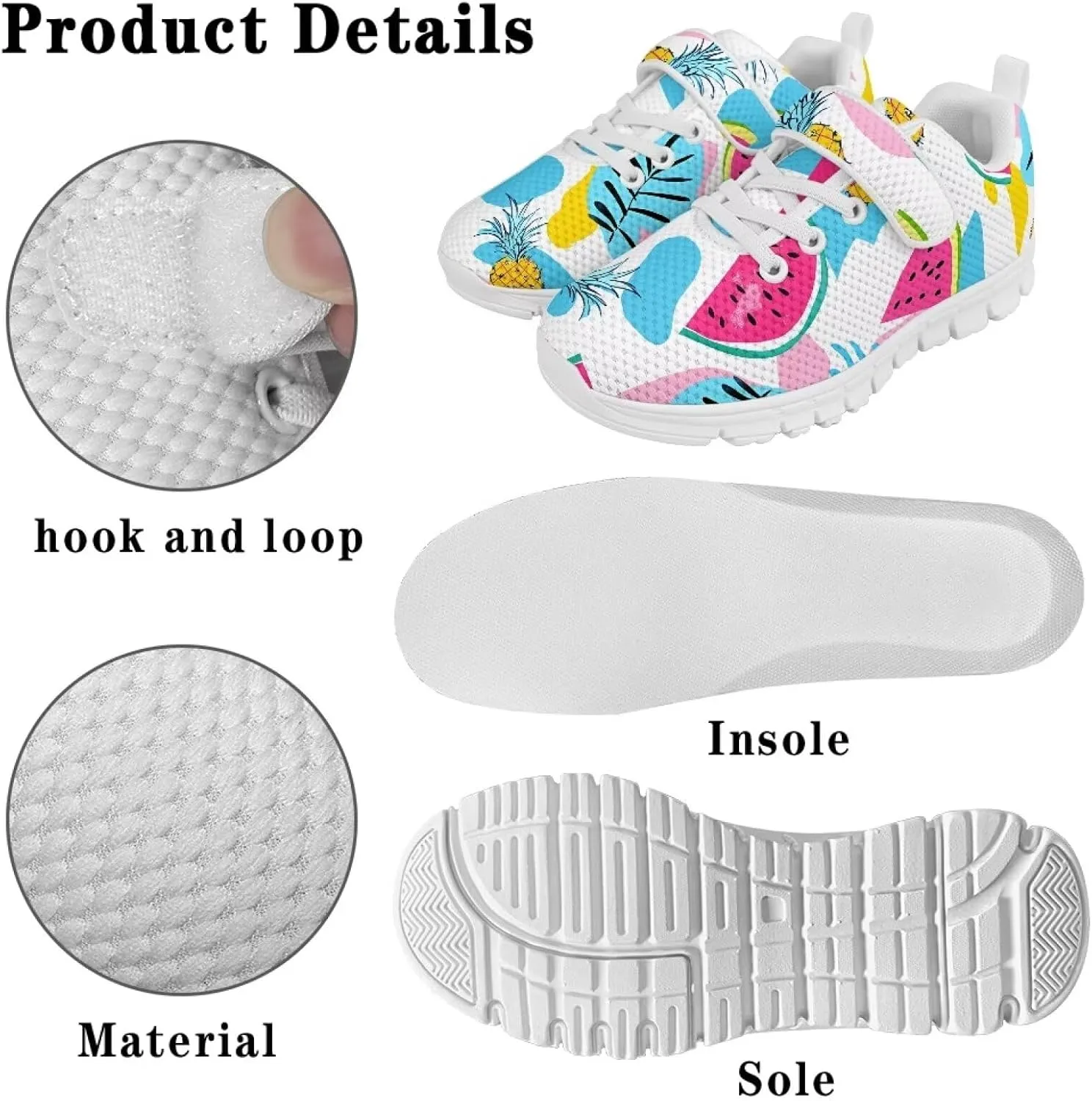 Kids Pickleball Sneakers Size 11 to 15,Boys Girls Spring Jogging Shoes Breathable Athletic Shoes with One Strap