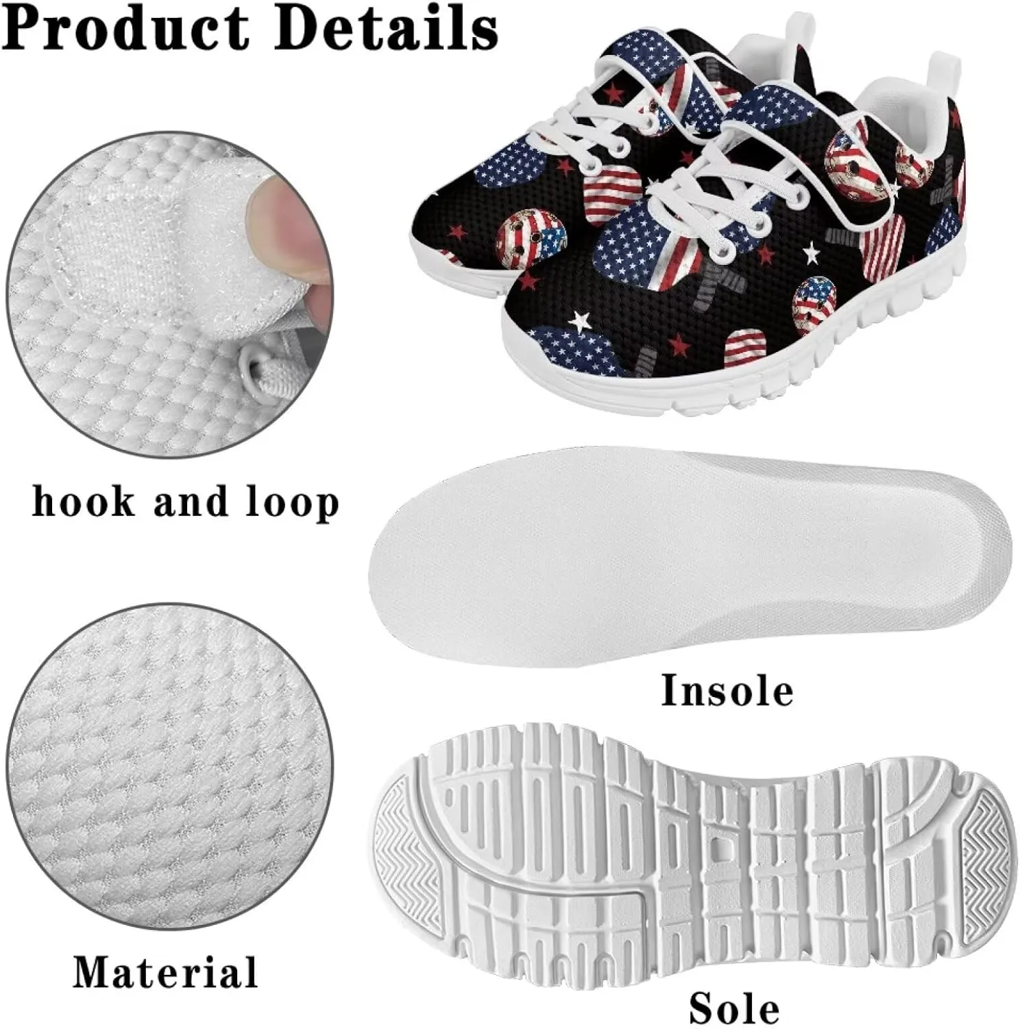 Kids Pickleball Sneakers Size 11 to 15,Boys Girls Spring Jogging Shoes Breathable Athletic Shoes with One Strap