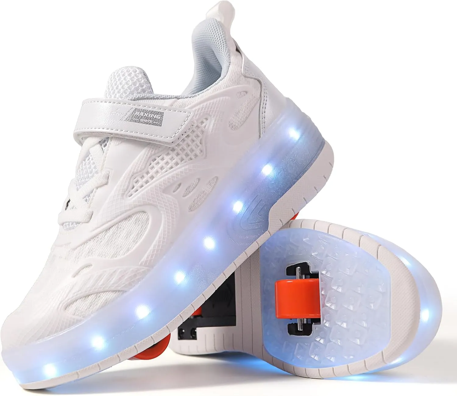 Kids Roller Shoes - Upgraded 2 Wheels 16 LED Colorful Model Rechargeable Fashions Boys Girls Sneaker Retractable Skateboarding Shoes for Beginner Balanced Party Birthday Christmas Best Gift
