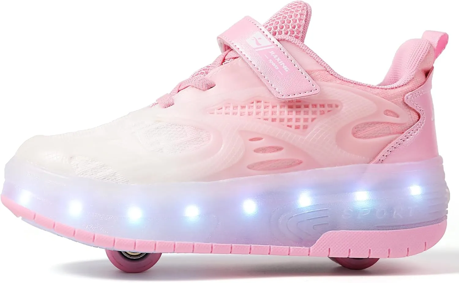Kids Roller Shoes - Upgraded 2 Wheels 16 LED Colorful Model Rechargeable Fashions Boys Girls Sneaker Retractable Skateboarding Shoes for Beginner Balanced Party Birthday Christmas Best Gift