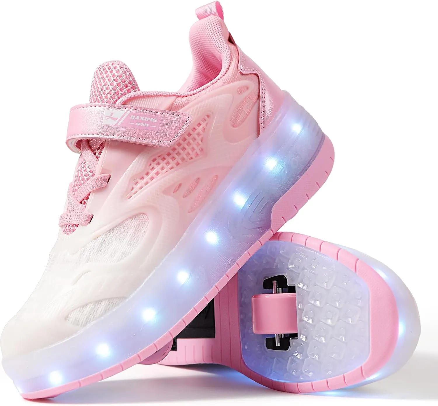 Kids Roller Shoes - Upgraded 2 Wheels 16 LED Colorful Model Rechargeable Fashions Boys Girls Sneaker Retractable Skateboarding Shoes for Beginner Balanced Party Birthday Christmas Best Gift