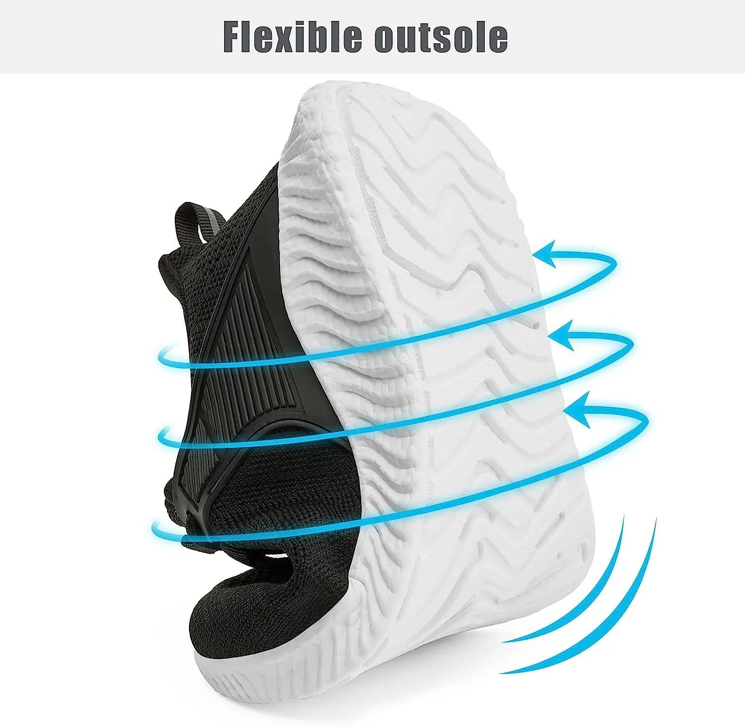 KPP Walking Shoes for Men Breathable Tennis Running Gym Sneakers Slip On Memory Foam Shoes