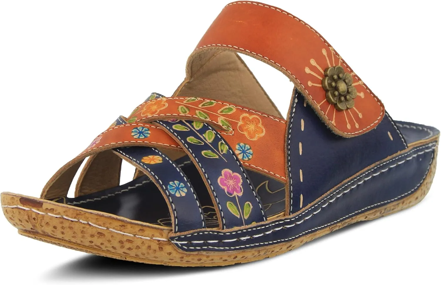 L'Artiste by Spring Step Women's Style Leigh Leather Slide Sandal