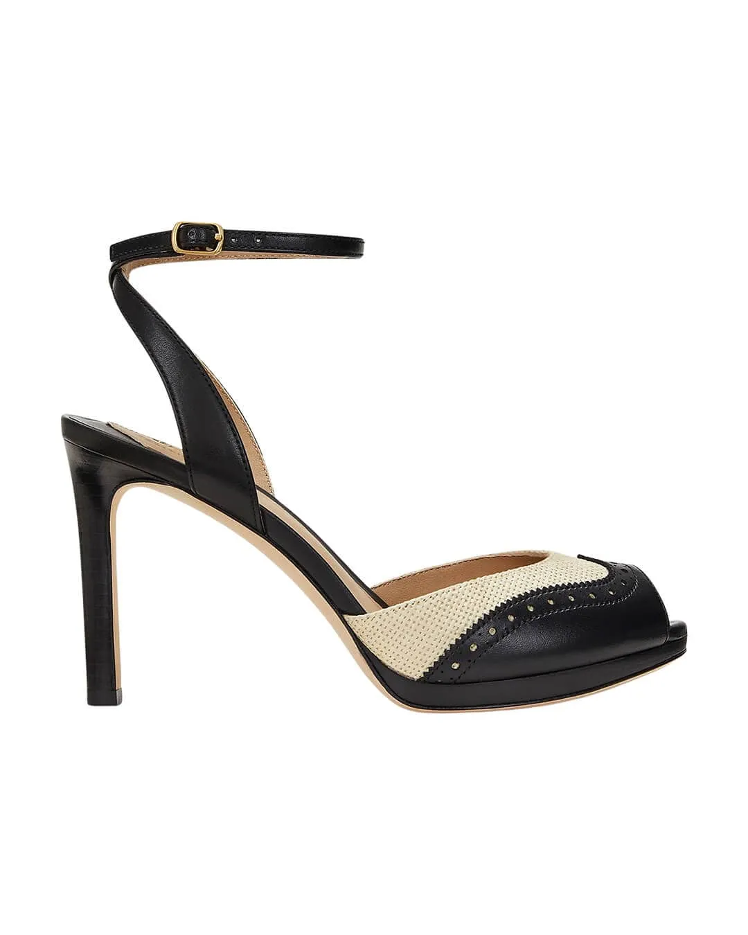 Lauren by Ralph Lauren Natural Kyla Wingtip Sandals