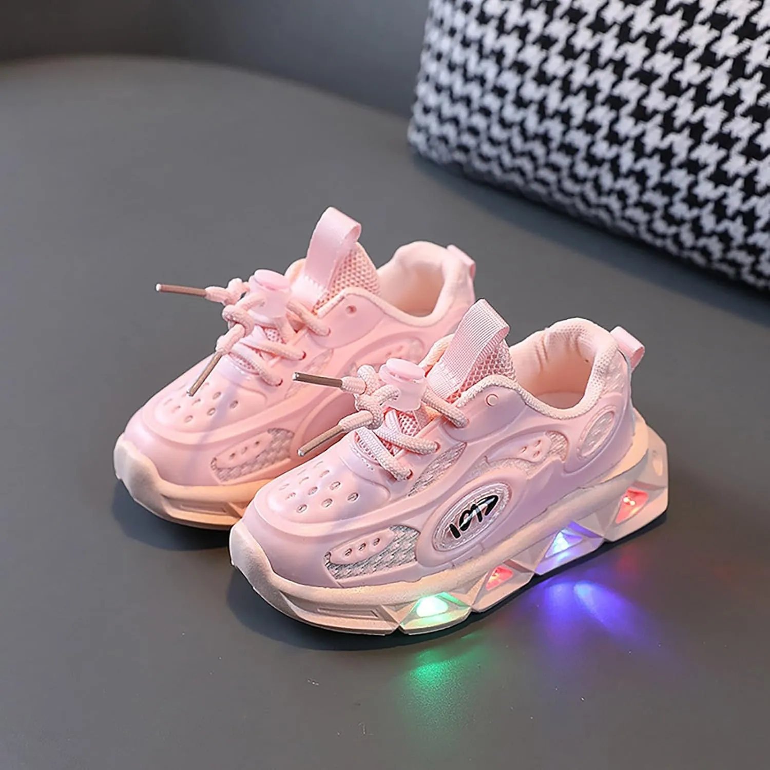 Light Up Toddler Boys Shoes Car Pattern LED Luminous Sport Sneaker, Little Fashion Soft Sole Toddler Athletic Shoe