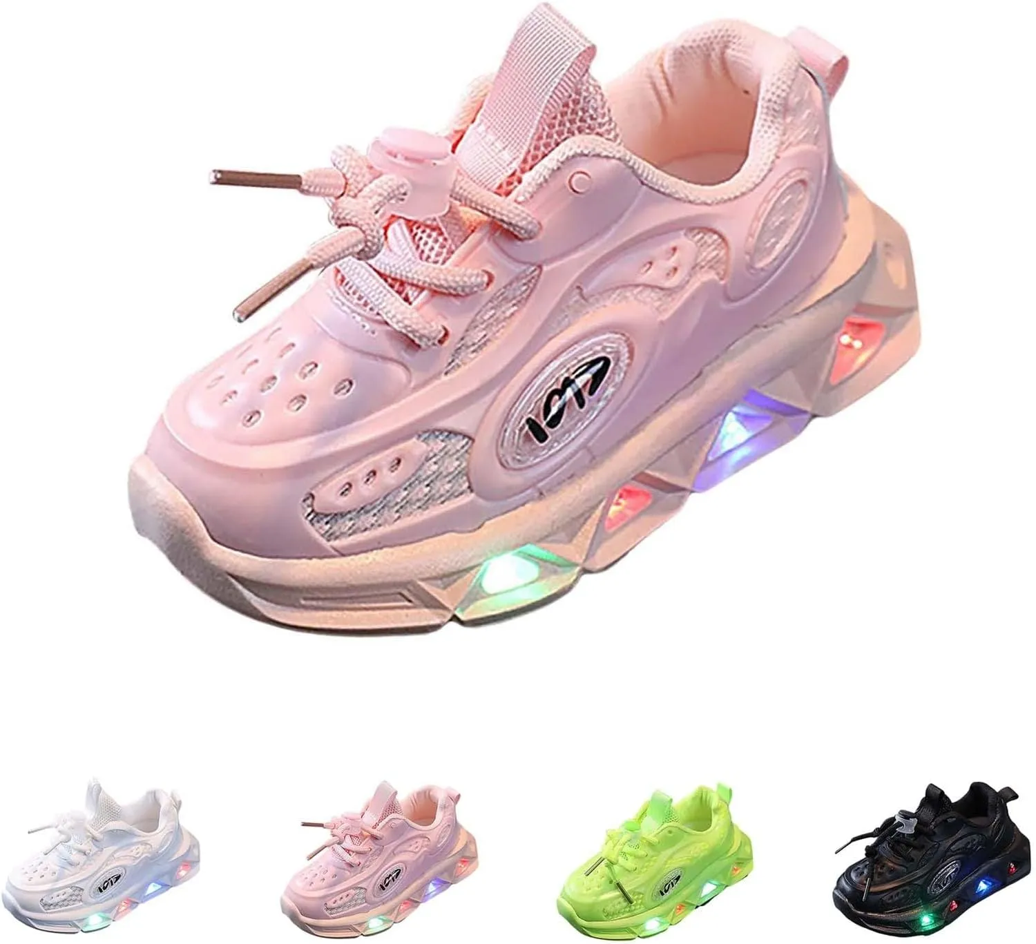 Light Up Toddler Boys Shoes Car Pattern LED Luminous Sport Sneaker, Little Fashion Soft Sole Toddler Athletic Shoe