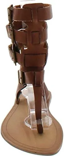Liliana Avis-3 Women Leatherette Strappy T-Strap Gladiator Thong Sandal