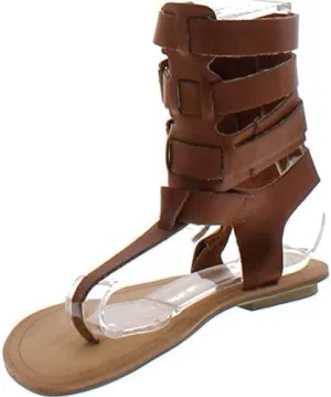 Liliana Avis-3 Women Leatherette Strappy T-Strap Gladiator Thong Sandal