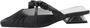LISYIIZ Women's FS65 Comfort Strapless Slip On Pu Low Flare Slides