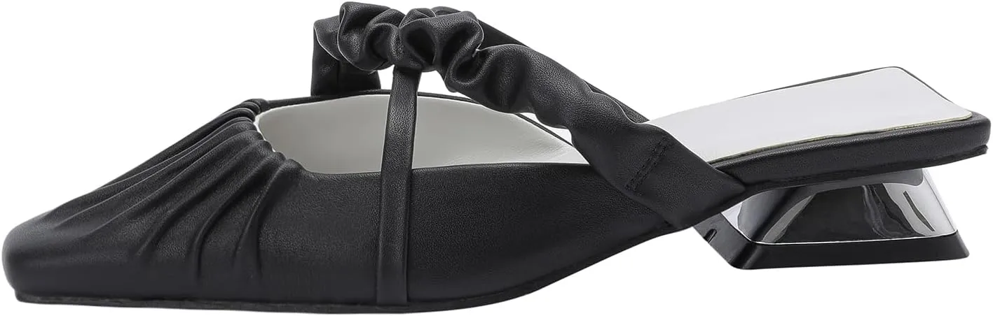 LISYIIZ Women's FS65 Comfort Strapless Slip On Pu Low Flare Slides