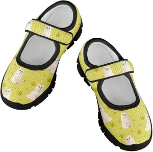 Little Girls Cute Uniform Shoes,Mary Jane Flats Shoes for Back School,Comfort Barefoot Shoes,Black Sole Size 11 to 15