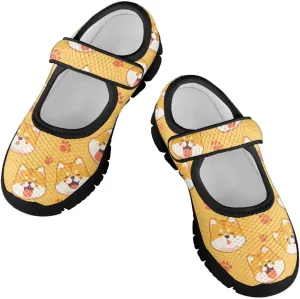 Little Girls Cute Uniform Shoes,Mary Jane Flats Shoes for Back School,Comfort Barefoot Shoes,Black Sole Size 11 to 15