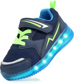 LOUGSIN Girls Boys Light Up Shoes Toddler Lightweight Mesh Breathable Led Flashing Running Sneakers for Toddler and Little Kid