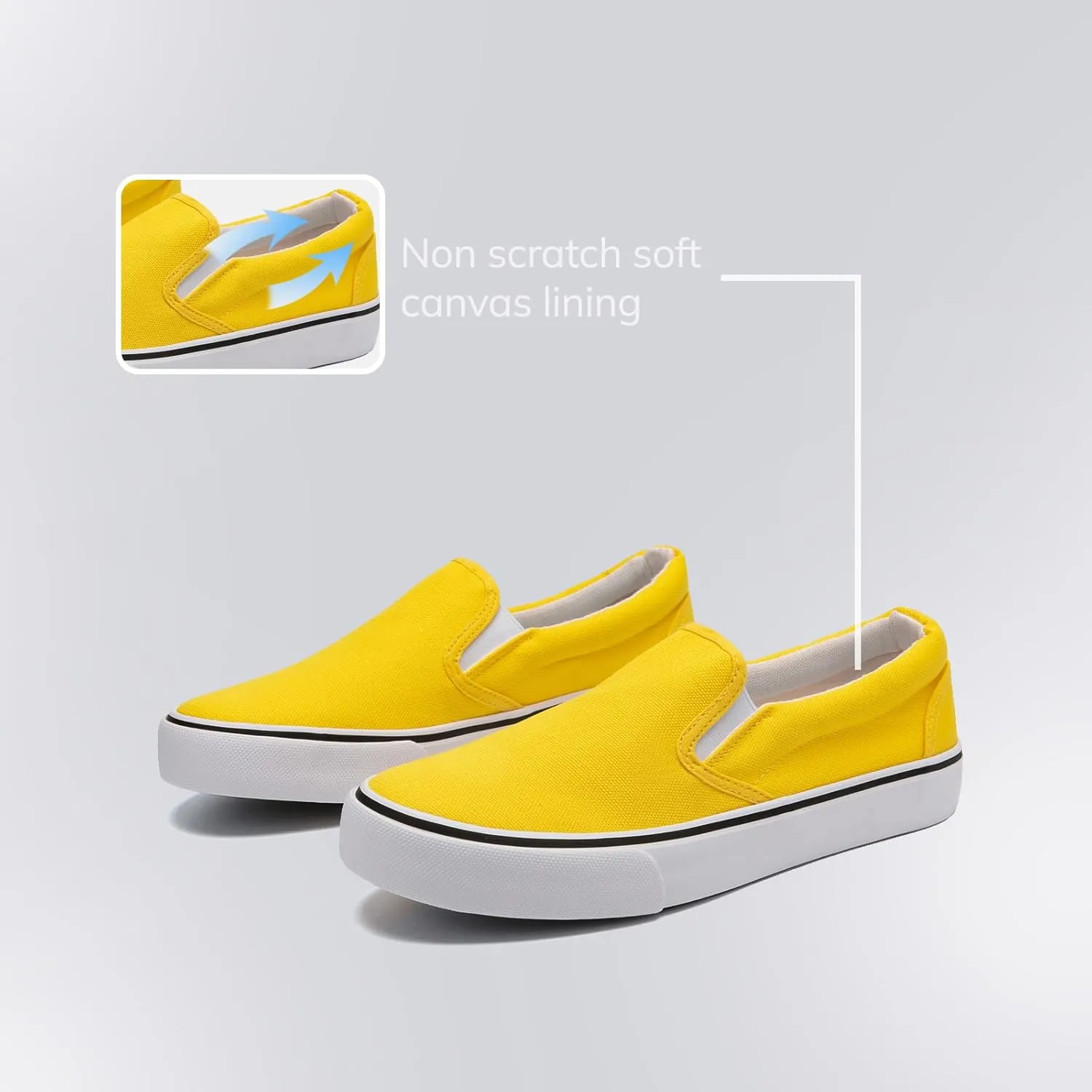 Low-Top Slip Ons Women's Fashion Sneakers Casual Canvas Sneakers for Women Comfortable Flats Breathable Padded Insole Slip on Sneakers Women Low Slip on Shoes