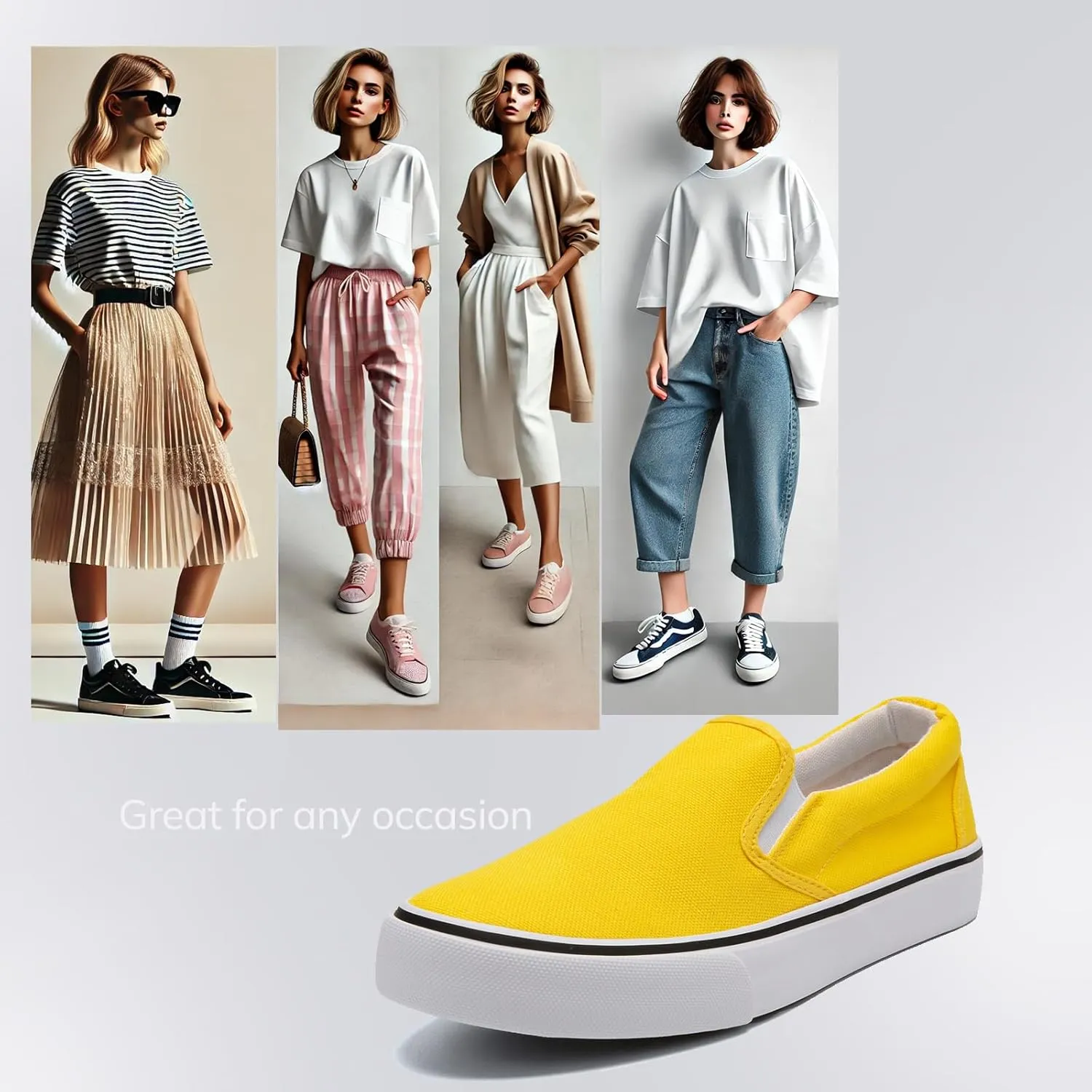 Low-Top Slip Ons Women's Fashion Sneakers Casual Canvas Sneakers for Women Comfortable Flats Breathable Padded Insole Slip on Sneakers Women Low Slip on Shoes