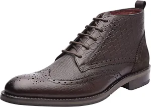 Marcos | Genuine Leather Chukka Boots | Men's Classic Chukka Boots | Ankle Dress Boot | Lace-Up | Rubber Sole | Daily Casual Winter Boot