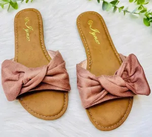 Mauve Bow Sandals