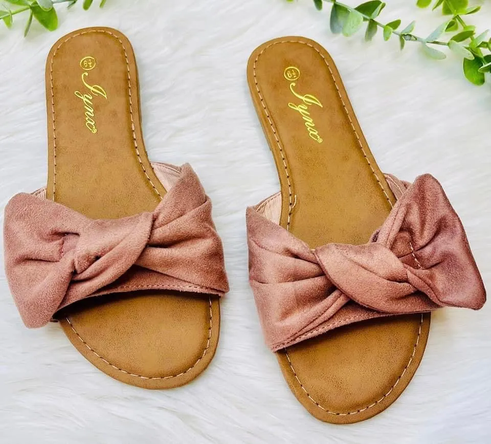 Mauve Bow Sandals