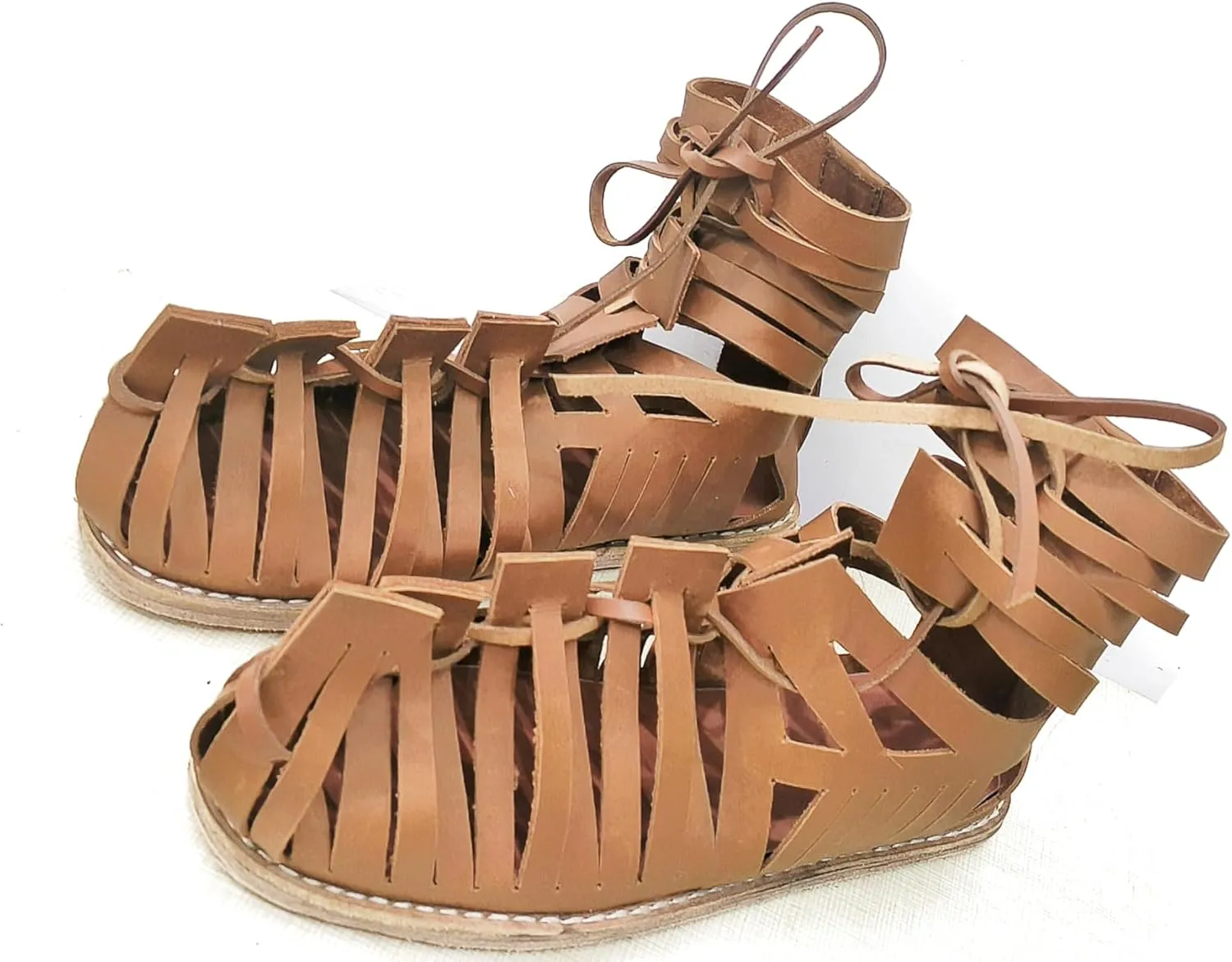 Medieval Roman Sandals Caligae Mens Gladiator Leather Sandal Medieval Ancient Roman Soldier Brown Caligae Vinatge Greek Roman Soldier Sandals Ancient Halloween Costume Footwear Adult Male