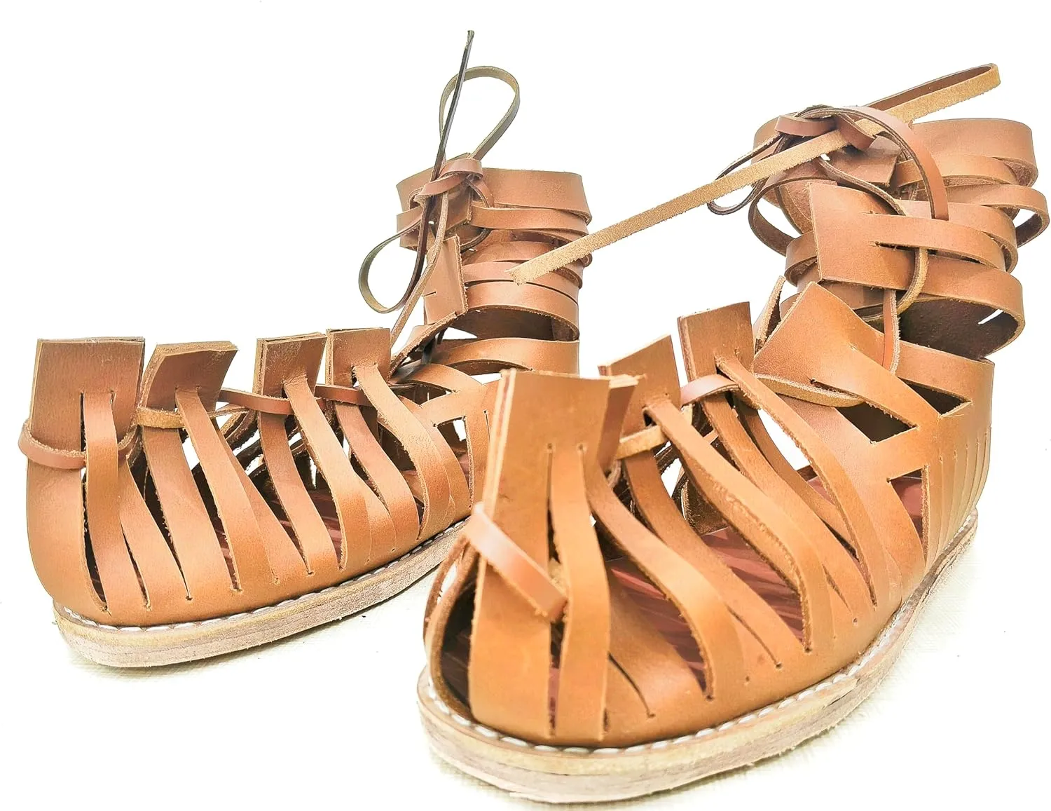 Medieval Roman Sandals Caligae Mens Gladiator Leather Sandal Medieval Ancient Roman Soldier Brown Caligae Vinatge Greek Roman Soldier Sandals Ancient Halloween Costume Footwear Adult Male