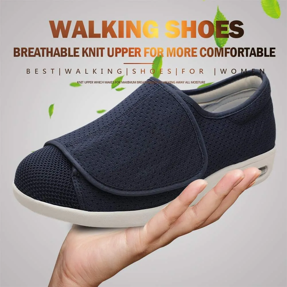 Mei MACLEOD Women's Walking Shoes with Wide Width Lightweight Air Cushion Sneakers Casual Running Jogging Shoes for Diabetic Swollen Feet