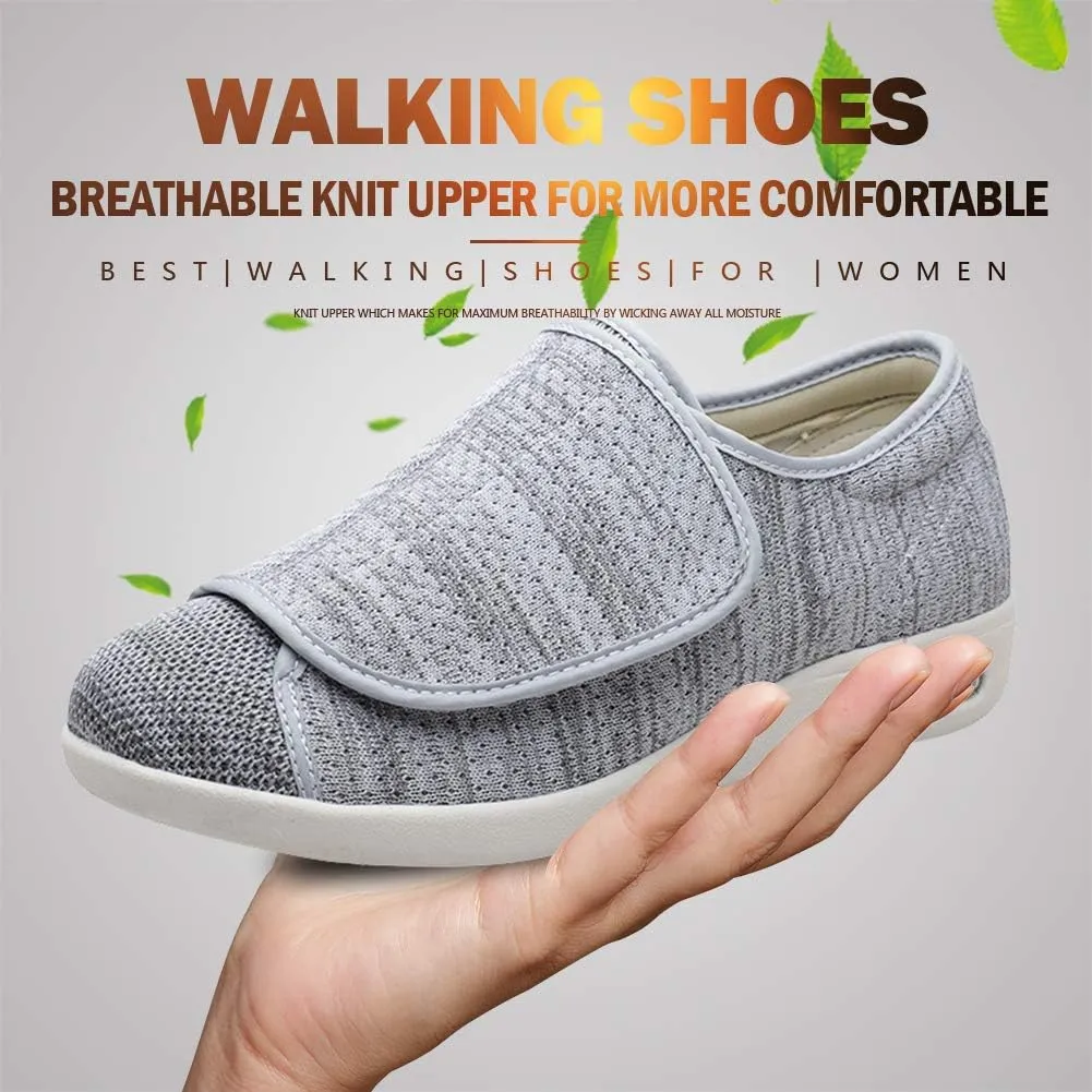 Mei MACLEOD Women's Walking Shoes with Wide Width Lightweight Air Cushion Sneakers Casual Running Jogging Shoes for Diabetic Swollen Feet