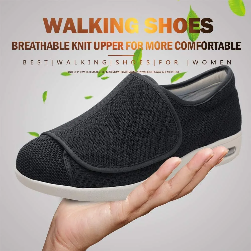 Mei MACLEOD Women's Walking Shoes with Wide Width Lightweight Air Cushion Sneakers Casual Running Jogging Shoes for Diabetic Swollen Feet