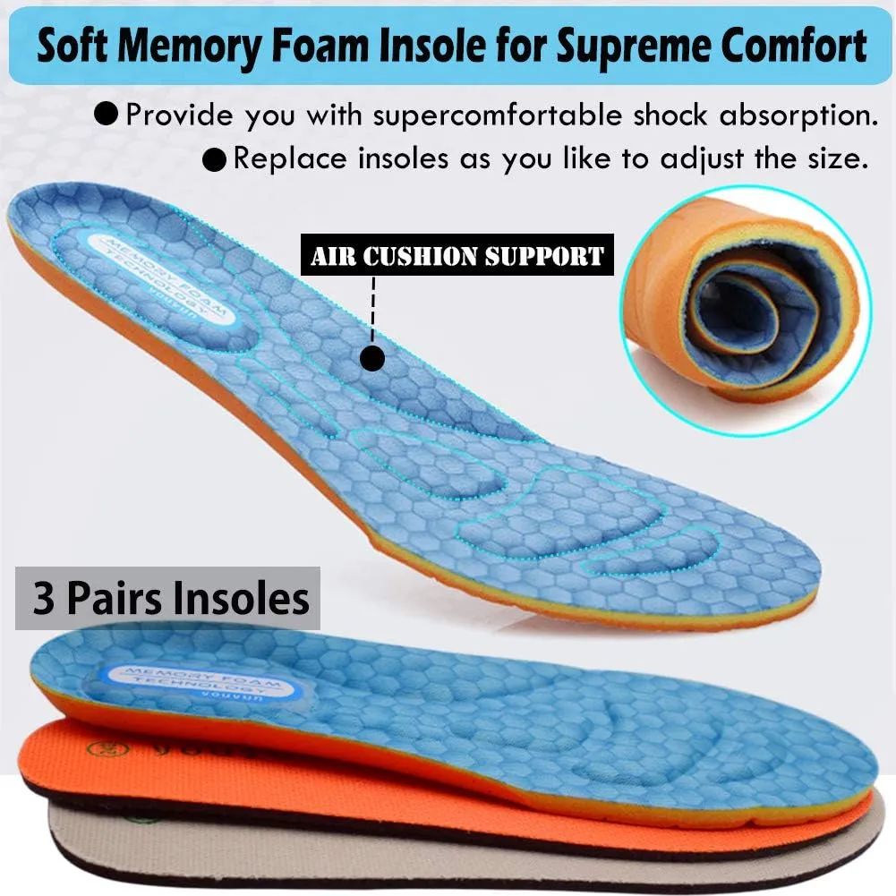 Mei MACLEOD Women's Walking Shoes with Wide Width Lightweight Air Cushion Sneakers Casual Running Jogging Shoes for Diabetic Swollen Feet