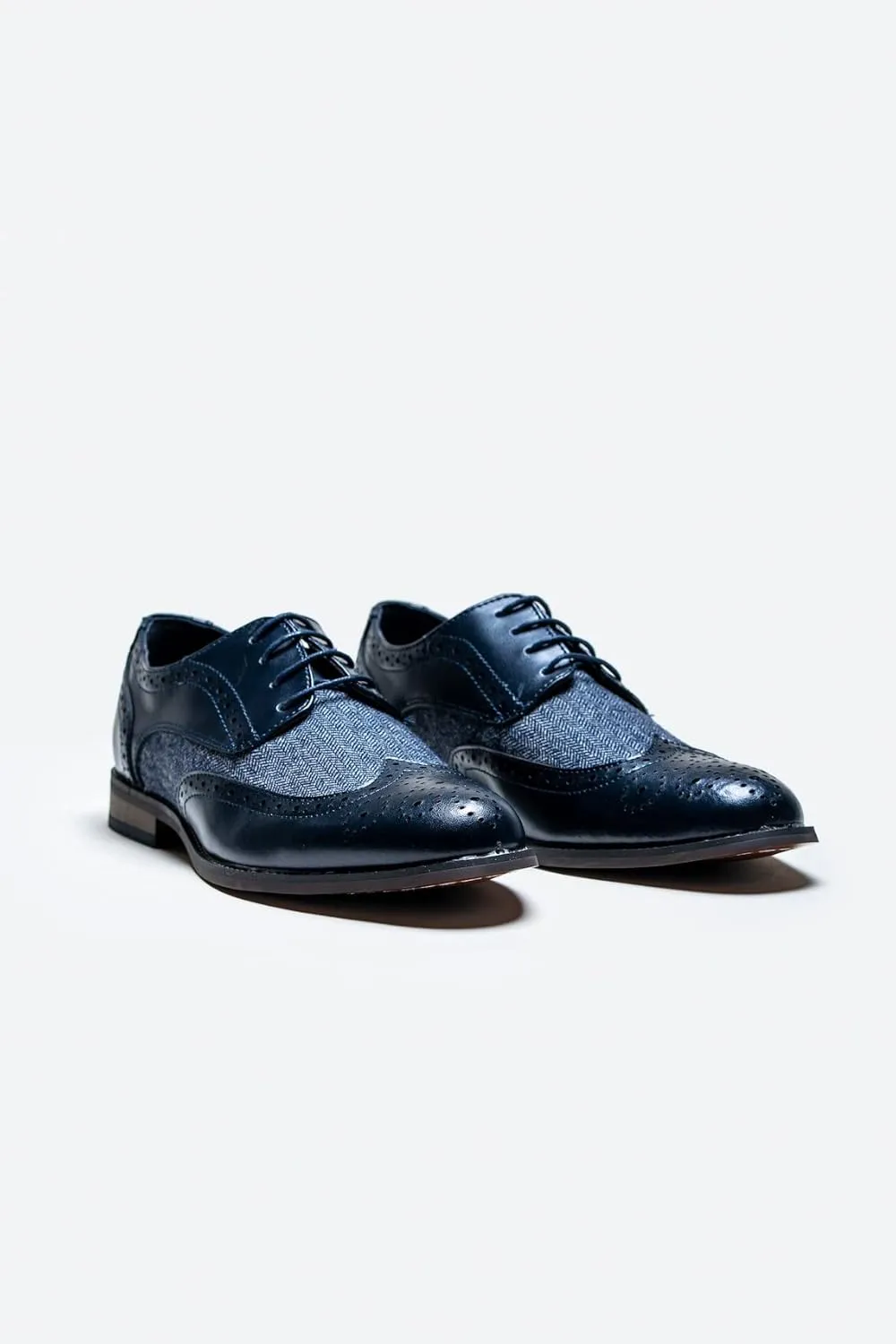 Men’s Derby Lace Up Wedding Brogue and Herringbone Dress Shoes