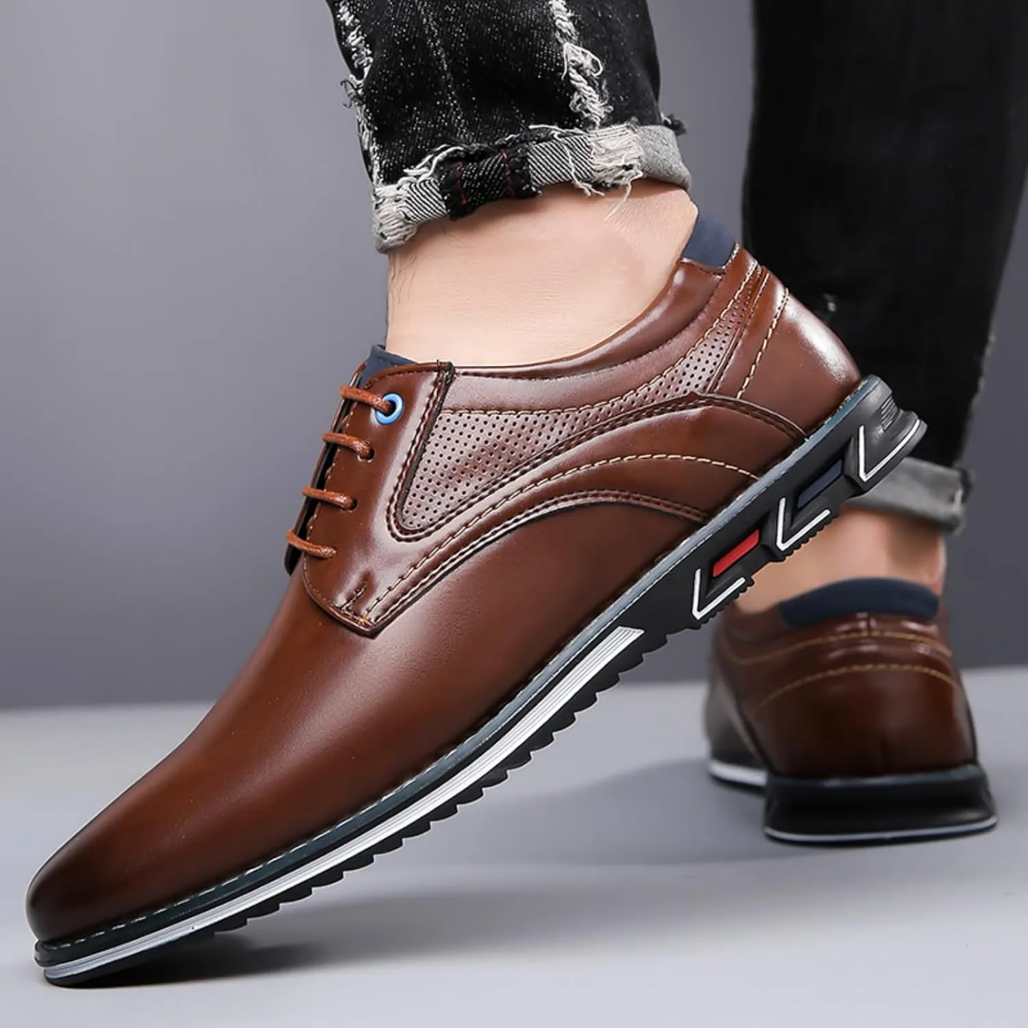 Men's Dress Oxfords Shoes Business Formal Shoes Casual Loafers Shoes Comfortable Lightweight Derby Sneakers Black