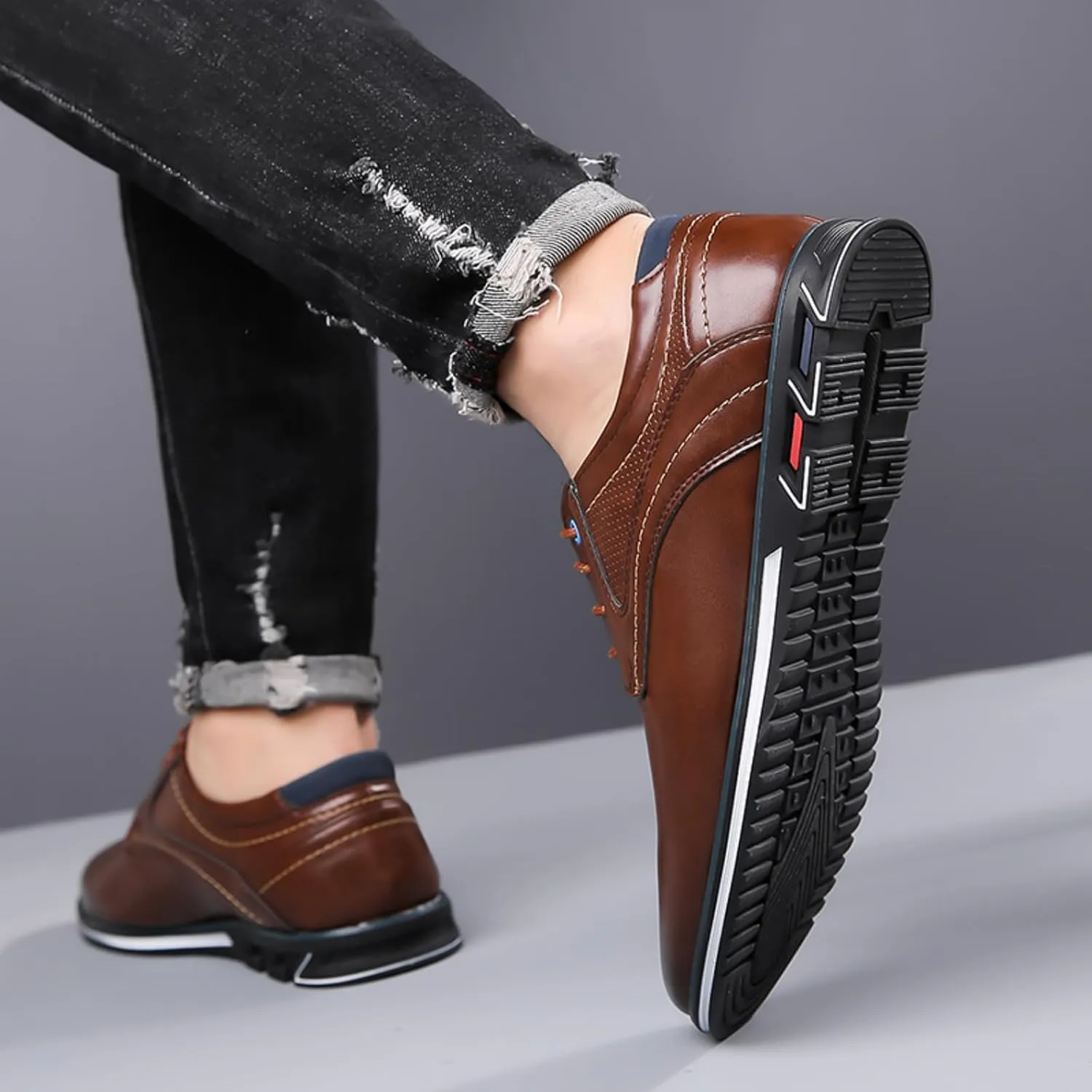 Men's Dress Oxfords Shoes Business Formal Shoes Casual Loafers Shoes Comfortable Lightweight Derby Sneakers Black