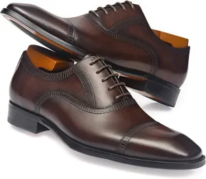 Men's Dress Shoes Formal Oxford Leather Wingtip Lace Up Shoes for Men