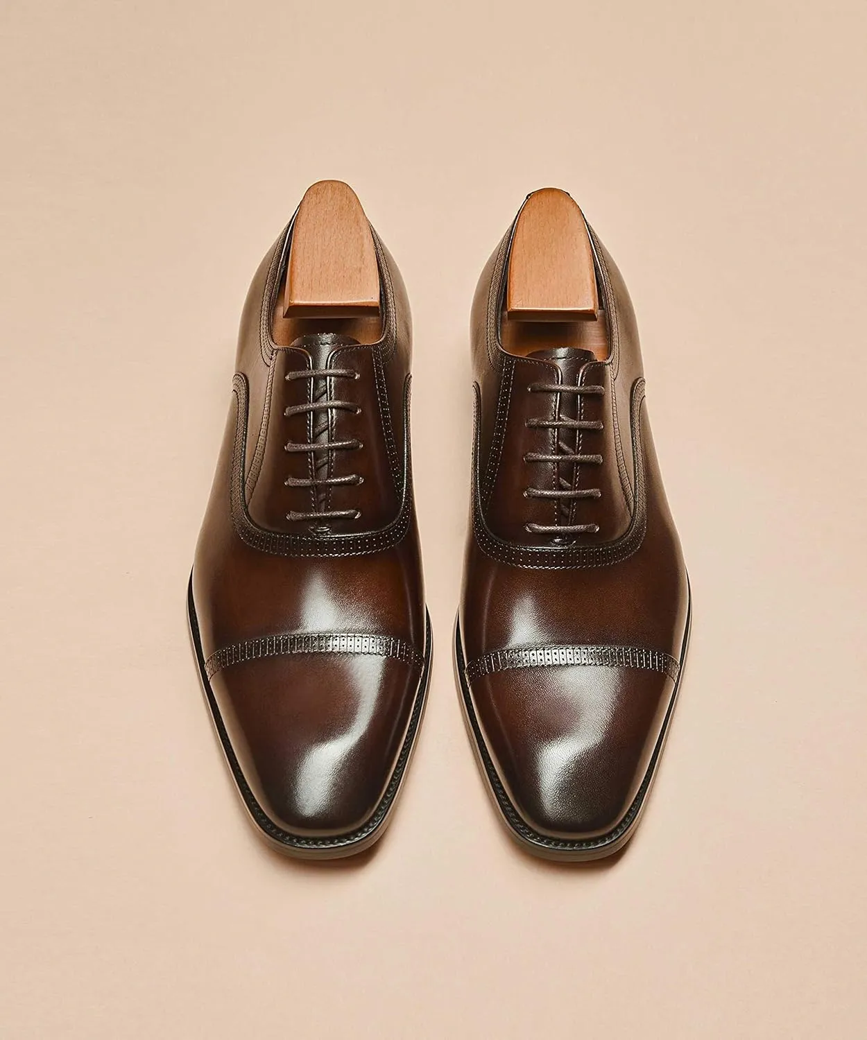 Men's Dress Shoes Formal Oxford Leather Wingtip Lace Up Shoes for Men